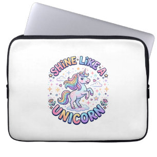 Unicorn Shine Like a Unicorn Graphic Design T-Shir Laptop Sleeve