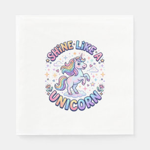 Unicorn Shine Like a Unicorn Graphic Design T-Shir Napkin