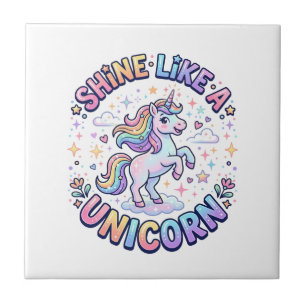 Unicorn Shine Like a Unicorn Graphic Design T-Shir Tile