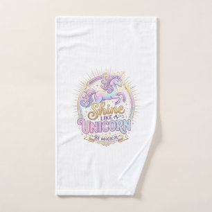 Unicorn Shine Like a Unicorn POD Ready Marketplace Hand Towel