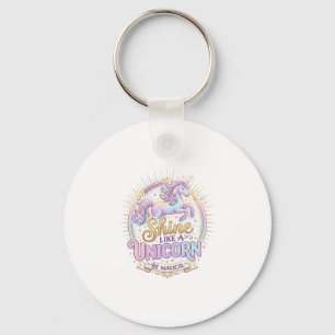 Unicorn Shine Like a Unicorn POD Ready Marketplace Keychain