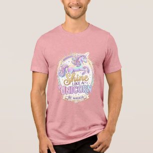 Unicorn Shine Like a Unicorn POD Ready Marketplace Tri-Blend Shirt