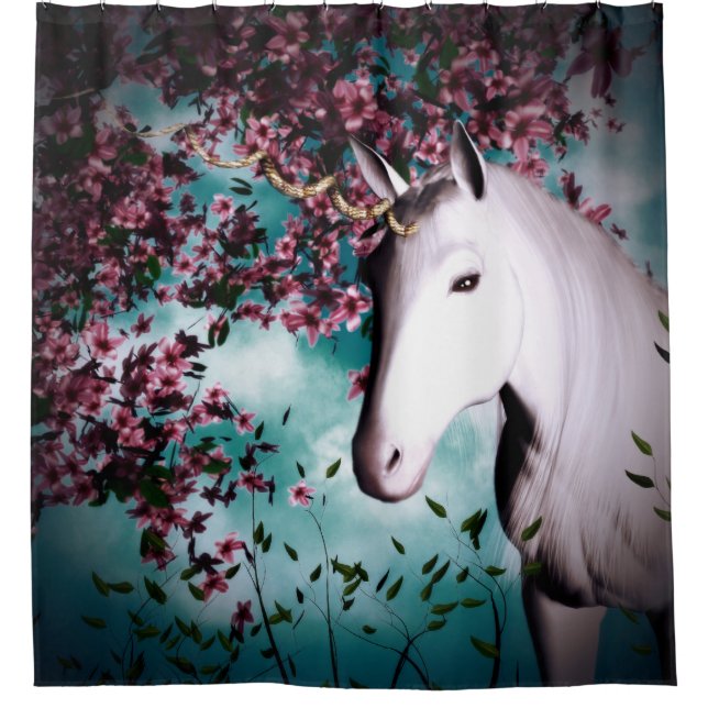 Unicorn shower curtain (Front)