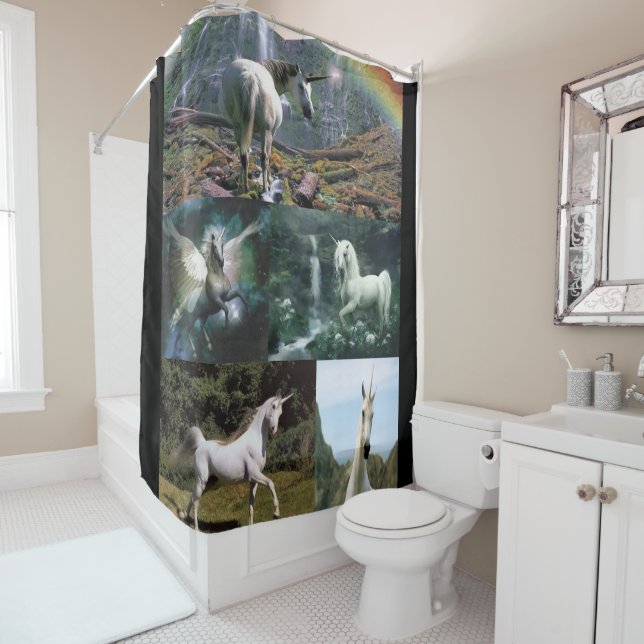 Unicorn shower curtain (In Situ)