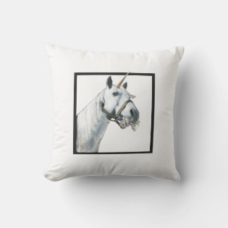 Unicorn side eye throw pillow