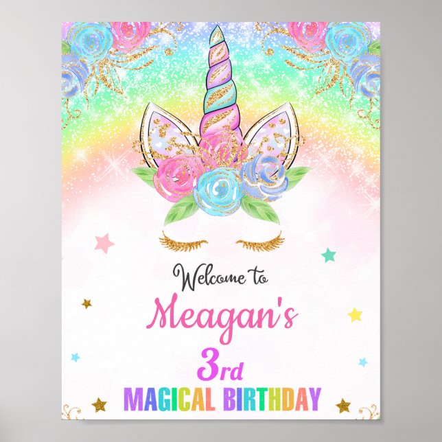 Unicorn signe de fête de bienvenue affiche de lico (Devant)