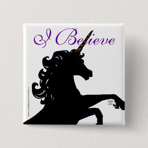 Unicorn Silhouette 2 Inch Square Button