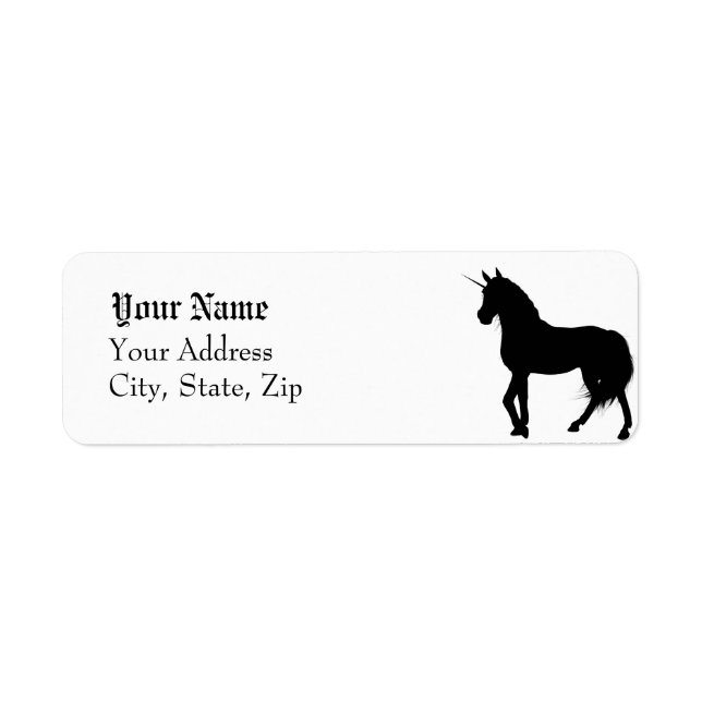 Unicorn Silhouette Address Label (Front)
