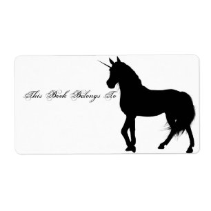 Unicorn Silhouette Bookplate