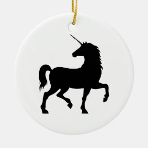 Unicorn Silhouette Ceramic Ornament