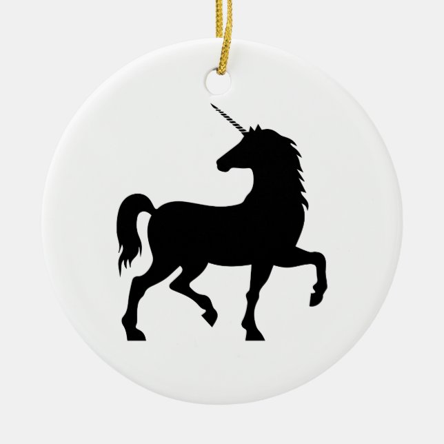 Unicorn Silhouette Ceramic Ornament (Front)