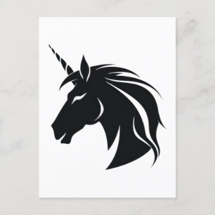 Unicorn silhouette  postcard