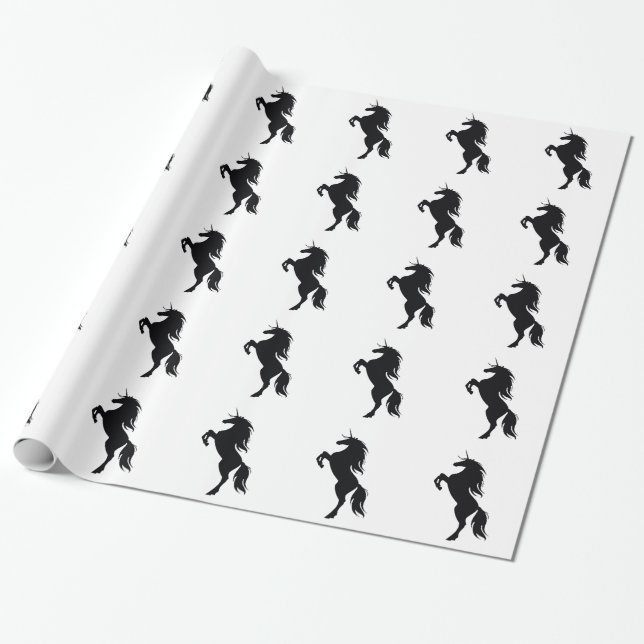 Unicorn Silhouette Wrapping Paper (Unrolled)