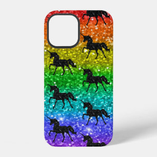 Unicorn Silhoutte Rainbow Glitter LGBTQ Pride iPhone 12 Case