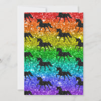 Unicorn Silhoutte Rainbow Glitter LGBTQ Pride