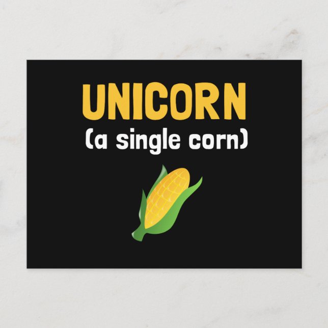Unicorn Single Corn Postcard (Front)