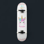 Unicorn Skateboard for Girl<br><div class="desc">Make this sweet Unicorn Skateboard  your own by adding your text. To access advanced editing tools on Zazzle,  please go to "Personalize this template" and click on "Details",  scroll down and press the "click to customize further" link. Great gift idea for Girls who love unicorns!</div>