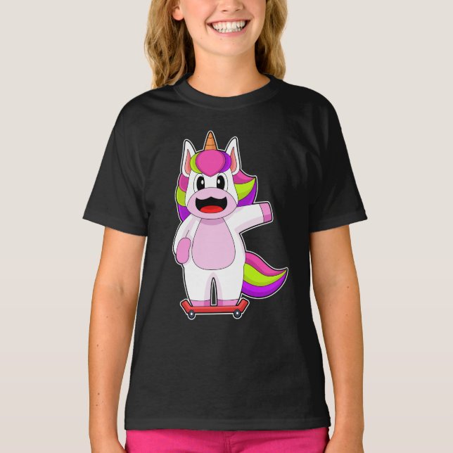 Unicorn Skater Skateboard Sports T-Shirt (Front)
