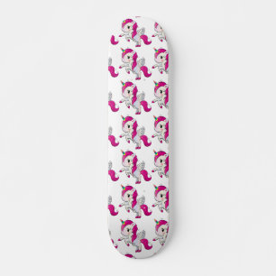 Unicorn skates skateboard