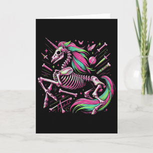 Unicorn Skeleton Fantasy Halloween Punk Rock Zombi Card