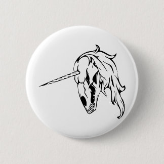 Unicorn Skull 2 Inch Round Button