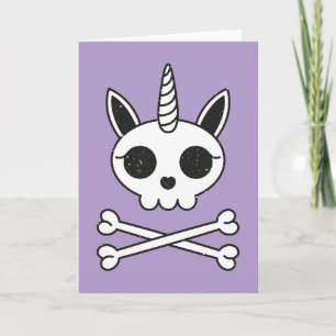 Unicorn Skull and Crossbones Card