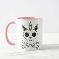 Unicorn Skull and Crossbones