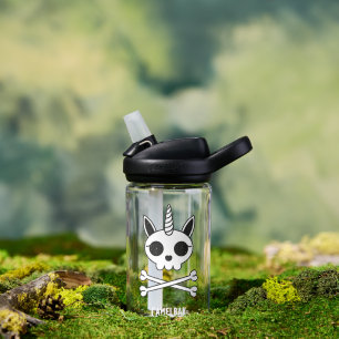 Unicorn Skull and Crossbones Water Bottle