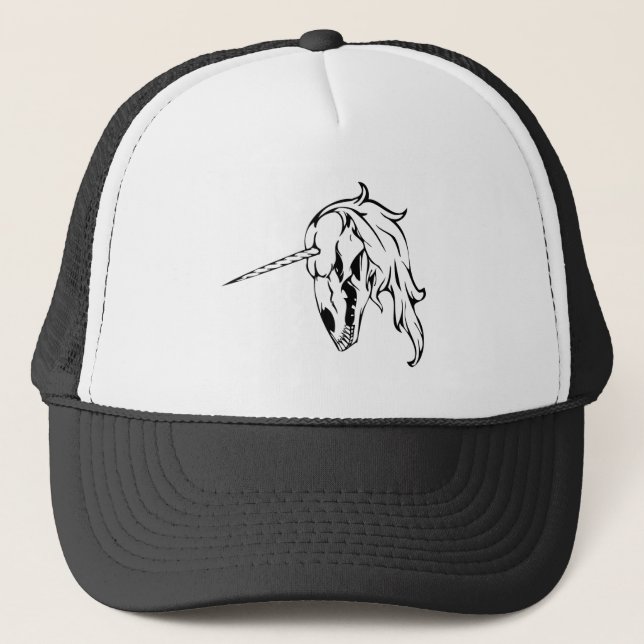Unicorn Skull Trucker Hat (Front)