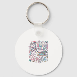 Unicorn Sleigh All Day Unicorn Adorable Sticker an Keychain