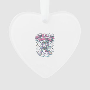 Unicorn Sleigh All Day Unicorn Charming Merch Desi Ornament