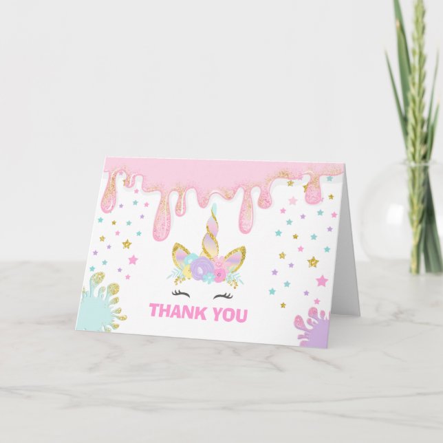 Unicorn Slime Carte de remerciements Unicorn Slime (Devant)