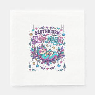 Unicorn Slothicorn Slow Magic Colourful Marketplac Napkin