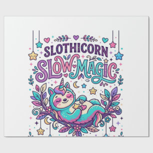 Unicorn Slothicorn Slow Magic Colourful Marketplac Wrapping Paper