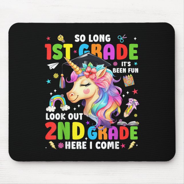 Unicorn So Long First Grade Graduation 2nd Grade H Mouse Pad (Front)
