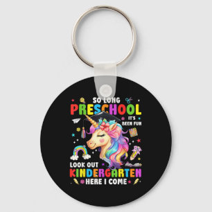 Unicorn So Long Pre K Graduation Kindergarten Here Keychain