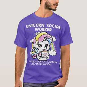 Unicorn Socal Worker Like Regular Social Worker Fu T-Shirt