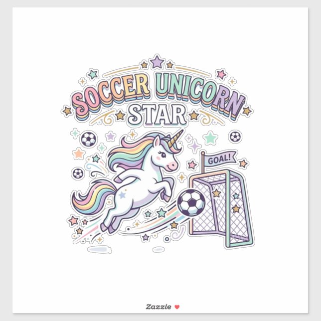 Unicorn Soccer Unicorn Star Funny Vector Design_1 (Sheet)