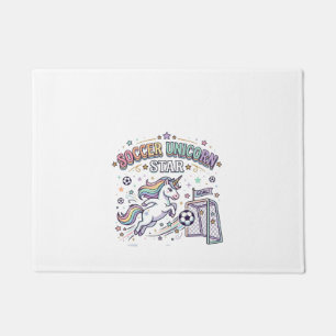 Unicorn Soccer Unicorn Star Funny Vector Design_1 Doormat