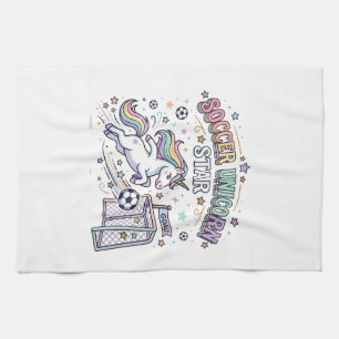 Unicorn Soccer Unicorn Star Funny Vector Design_1 Kitchen Towel