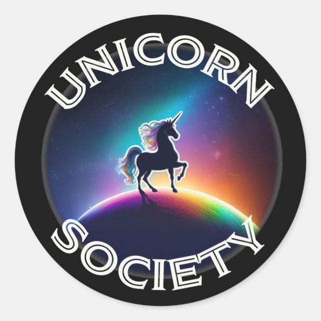 Unicorn Society Classic Round Sticker (Front)