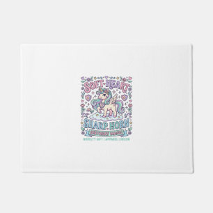 Unicorn Soft Heart Sharp Horn Bold Typography Prod Doormat