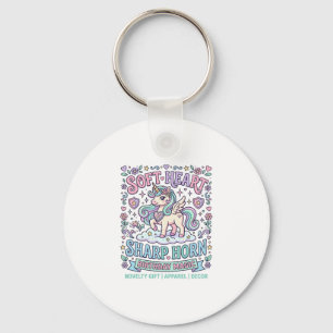 Unicorn Soft Heart Sharp Horn Bold Typography Prod Keychain