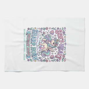 Unicorn Soft Heart Sharp Horn Bold Typography Prod Kitchen Towel