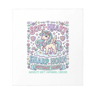 Unicorn Soft Heart Sharp Horn Bold Typography Prod Notepad