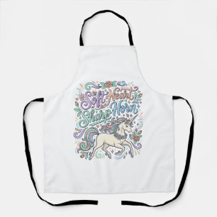 Unicorn Soft Heart Sharp Horn White Background Typ Apron