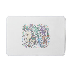 Unicorn Soft Heart Sharp Horn White Background Typ Bath Mat