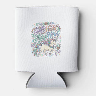Unicorn Soft Heart Sharp Horn White Background Typ Can Cooler