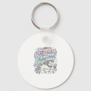Unicorn Soft Heart Sharp Horn White Background Typ Keychain