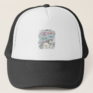 Unicorn Soft Heart Sharp Horn White Background Typ Trucker Hat